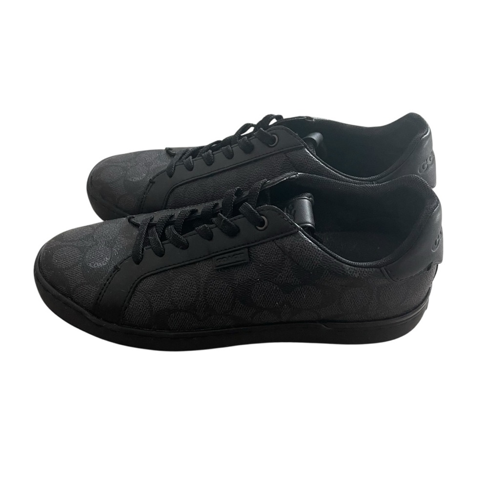 Coach Black Leather Sneakers Men Size 8 - Picture 3 of 8